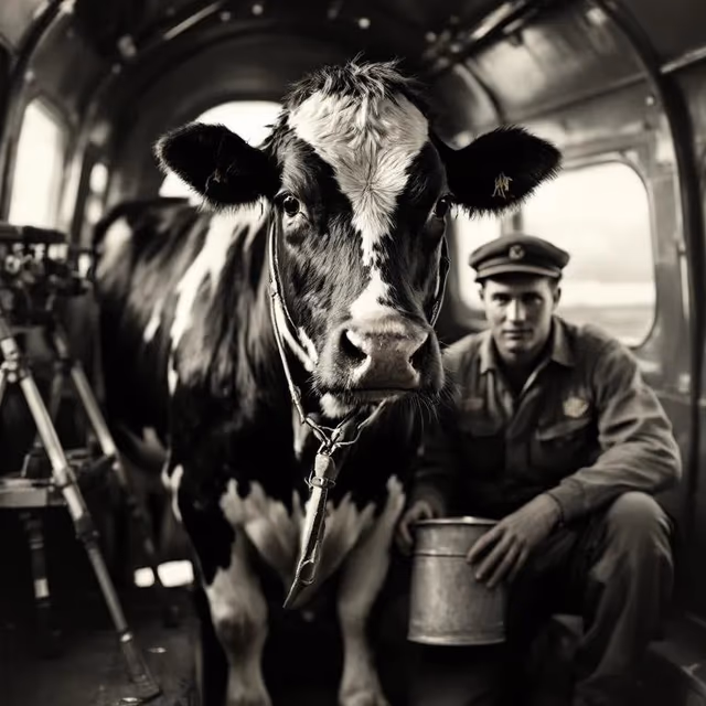 Cow Milked While Flying in an Airplane Day